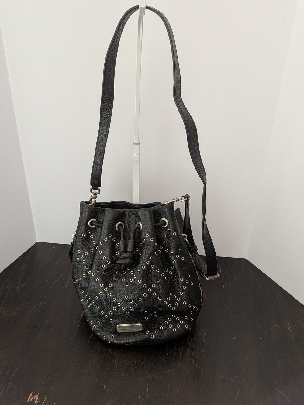 Marc by Marc Jacobs Black Leather Studded Bucket Shoulder Bag